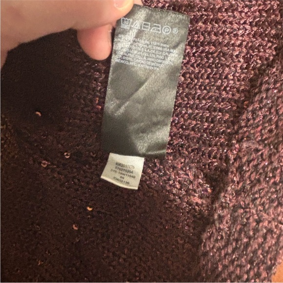 White House Black Market Breathable Light Burgundy Sequin Cardigan size XS - Picture 8 of 8